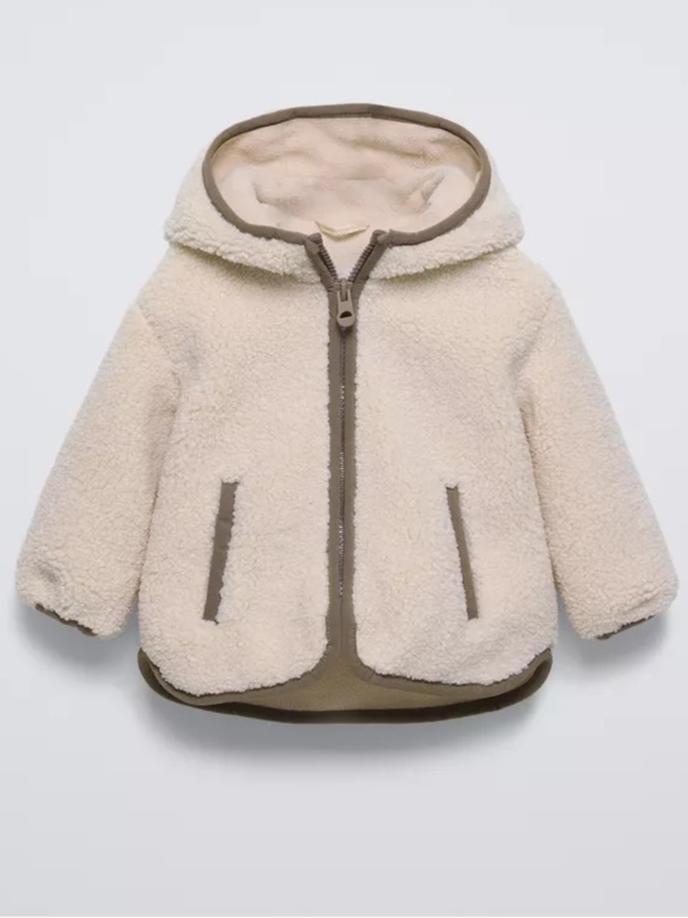 Zara FAUX SHEARLING HOODED JACKET